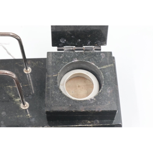 2135 - Third Reich Hunting Association Desk stand, with incorporated letter rack and inkwell. Presented as ... 