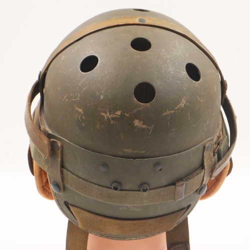 2144 - Rare WWII US M1938 Tank Helmet. Made by Rawlings who made and still make Baseball gloves and helmets... 