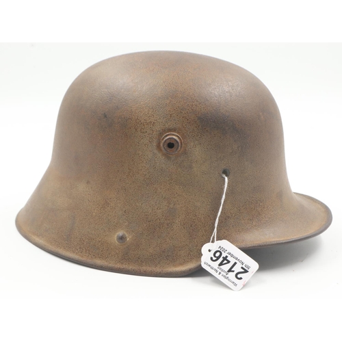 2146 - WWI Imperial German Heavy Machine Gunners M16 Stahlhelm Helmet. No Liner. UK P&P Group 2 (£20+VAT fo... 