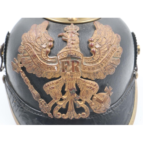 2147 - WWI Imperial German 1895 Model Enlisted Man Pickelhaube, with chinstrap mounts and cockades. UK P&P ... 