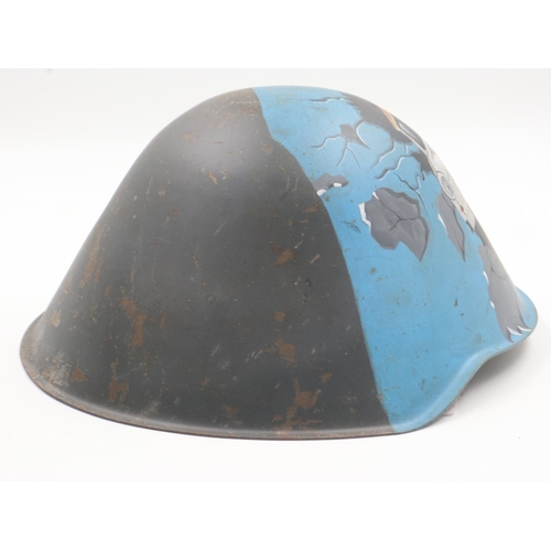 2148 - Cold War Period East German M56 Memorial Helmet. Hand painted picture of an East German Built Traban... 