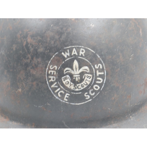 2151 - WWII British Home Front Scouts on War Service helmet. UK P&P Group 2 (£20+VAT for the first lot and ... 