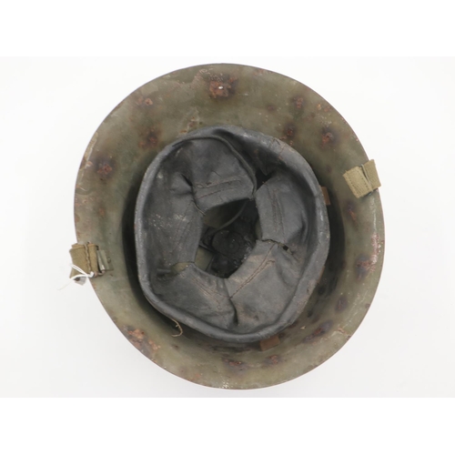 2158 - 1950s British Mk IV helmet, with liner. UK P&P Group 2 (£20+VAT for the first lot and £4+VAT for sub... 