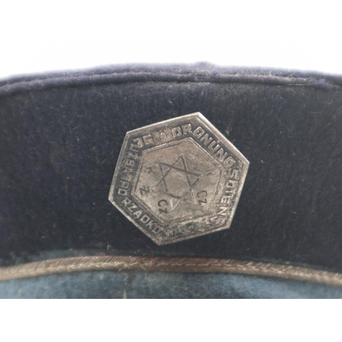 2159 - WWII Polish Ghetto Police Visor Cap. A Warsaw attic find. A fair bit of moth damage here and there b... 