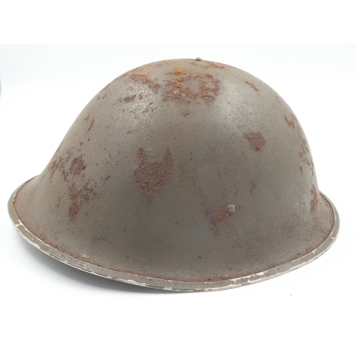 2167 - WWII British 44 Pattern Turtle D-Day Helmet and liner, with insignia of the Royal Artillery. UK P&P ... 