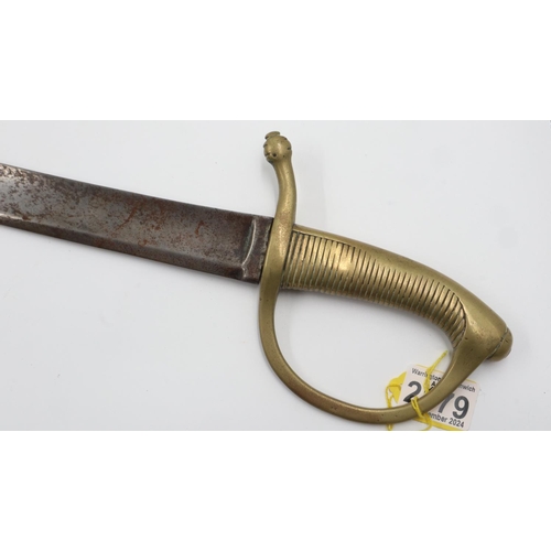 2179 - Napoleonic period briquet sabre, likely Northern European, lacking scabbard. Not available for in-ho... 