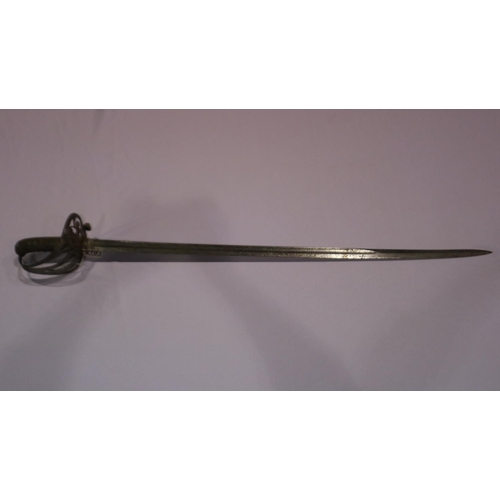 2181 - Victorian 1827 pattern Rifle Officers sword, with shagreen grip, made by Henry Wilkinson, lacking sc... 