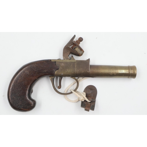 2186 - Late 18th century flintlock pistol, unnamed but similar in style to those by Twigg of London, for re... 