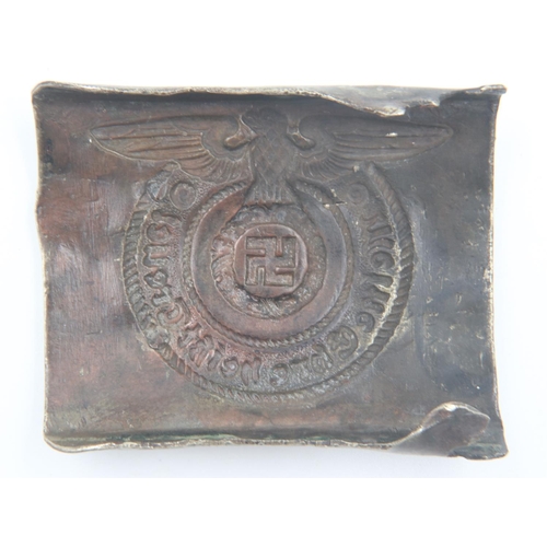 2214 - Original WWII Waffen SS 15th Grenadier (Latvia) Divisional Buckle. Found Ledyczek, Poland. UK P&P Gr... 