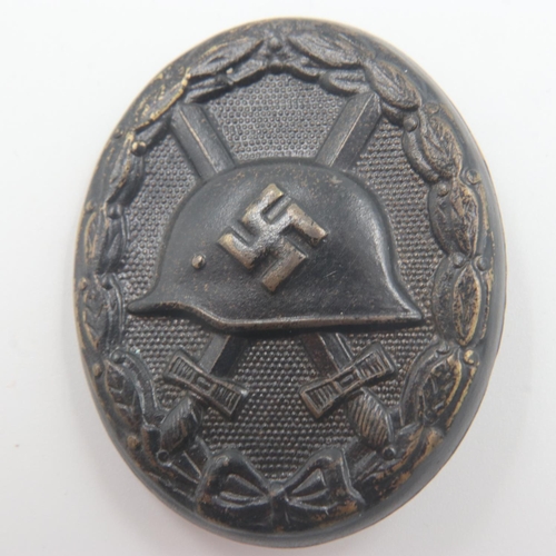 2245 - WWII German 3rd Class Wound Badge in Black Representing Iron & Award Certificate to a soldier in the... 