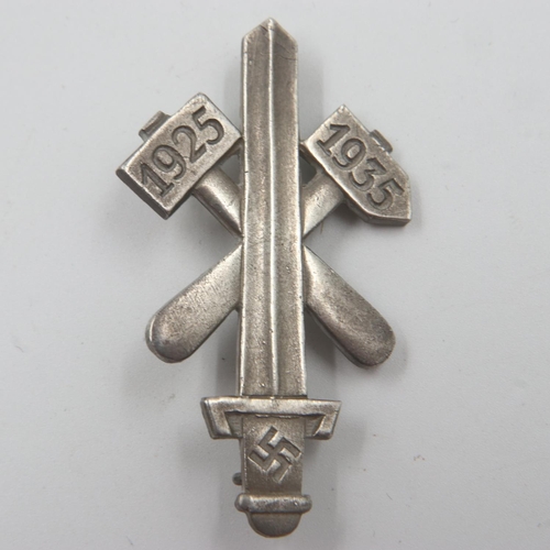 2249 - WWII German Gau Essen District Day Honour/Badge. Silver grade badge with makers mark for Hoffstatter... 