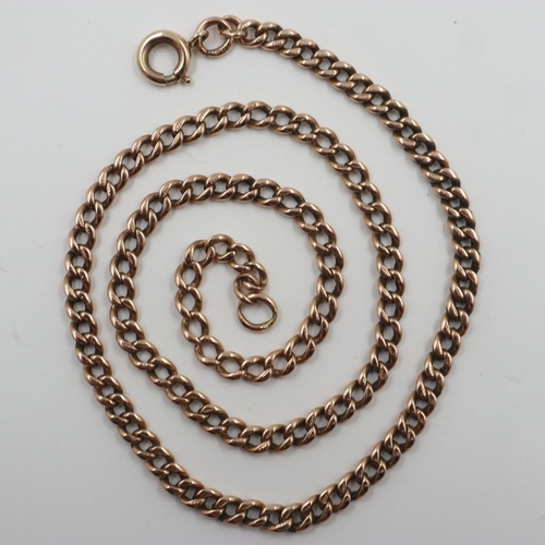 2 - 9ct rose gold neck chain, L: 40cm, 14.7g. UK P&P Group 0 (£6+VAT for the first lot and £1+VAT for su... 