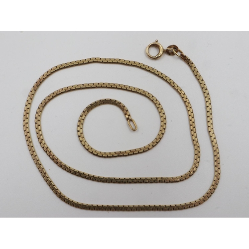 20 - 14ct gold box-link neck chain, L: 46cm, 6.7g. UK P&P Group 0 (£6+VAT for the first lot and £1+VAT fo... 