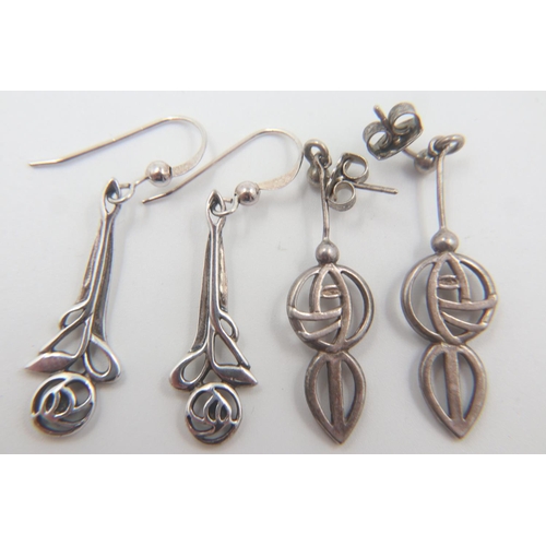 27 - Two pairs of silver Mackintosh earrings. UK P&P Group 0 (£6+VAT for the first lot and £1+VAT for sub... 