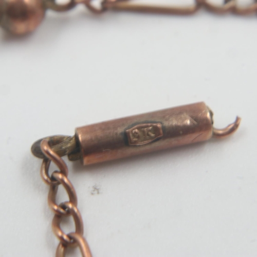 32 - 9ct rose gold neck chain with gold ball spacers, damaged, 4.1g. UK P&P Group 0 (£6+VAT for the first... 