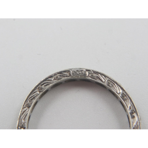 36 - 9ct white gold full eternity ring set with white topaz, size N, 2.2g. UK P&P Group 0 (£6+VAT for the... 