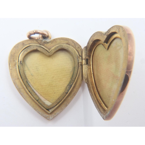 53 - 9ct rose gold heart-form locket pendant. UK P&P Group 0 (£6+VAT for the first lot and £1+VAT for sub... 