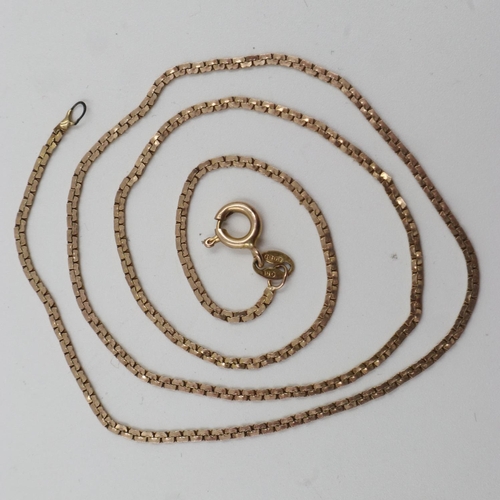 59 - 9ct gold flat-link neck chain, 2.8g, L: 43 cm. UK P&P Group 0 (£6+VAT for the first lot and £1+VAT f... 