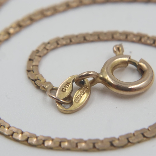 59 - 9ct gold flat-link neck chain, 2.8g, L: 43 cm. UK P&P Group 0 (£6+VAT for the first lot and £1+VAT f... 