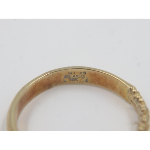 74 - Mexican 14ct gold band ring, size K/L, 2.0g. UK P&P Group 0 (£6+VAT for the first lot and £1+VAT for... 