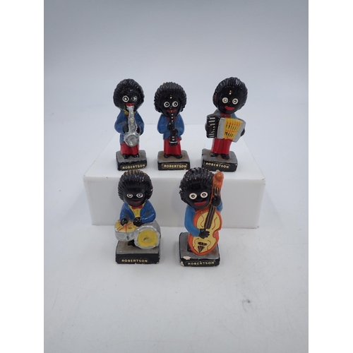 102 - Five Robertsons jazz band Golly figures, H: 75 mm. UK P&P Group 1 (£16+VAT for the first lot and £2+... 