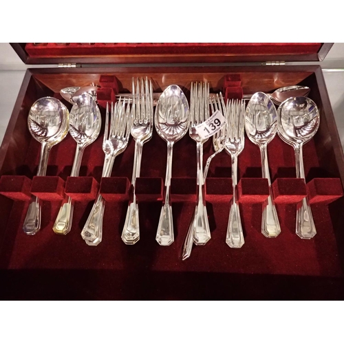 139 - John Stephenson of Sheffield, forty four piece canteen of silver plated cutlery. Not available for i... 