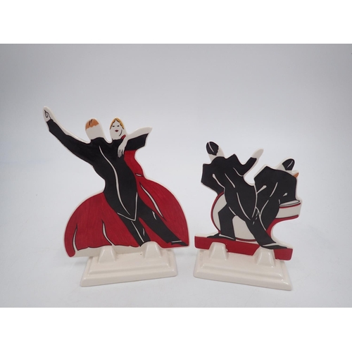 202 - Two Wedgwood Clarice Cliff jazz band and dancer figures, no back stamps. UK P&P Group 1 (£16+VAT for... 