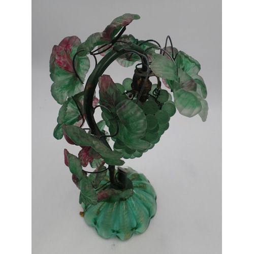 238 - Murano art glass grape and vine table lamp, H: 38 cm. Needs rewiring, no physical issues noted. Not ... 