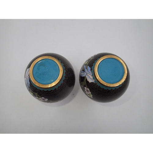 240 - Pair of Cloisonné vases, H: 15cm. UK P&P Group 2 (£20+VAT for the first lot and £4+VAT for subsequen... 