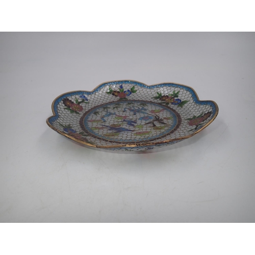 245 - Chinese Plique-a-jour, Cloisonné plate, D: 18cm. UK P&P Group 1 (£16+VAT for the first lot and £2+VA... 