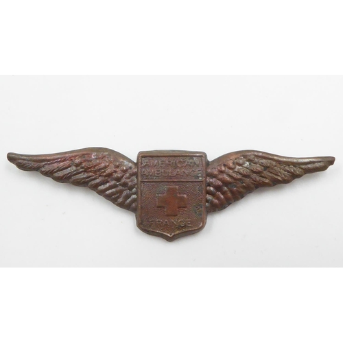 2254 - WWI American Field Ambulance Service Cap Badge. UK P&P Group 1 (£16+VAT for the first lot and £2+VAT... 