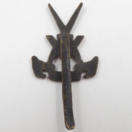 2255 - WWII Middle Eastern Made “V” Force Cap Badge. V Force was envisaged as a 