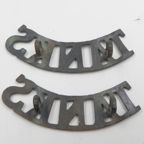 2259 - WWI British Tank Crew Shoulder Title Pair.  Early Large Font Type. UK P&P Group 1 (£16+VAT for the f... 