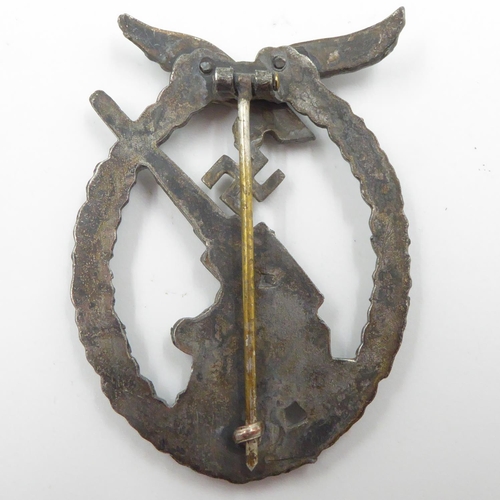 2262 - Third Reich Early War Heer (Army) Flak Artillery Badge. Nice solid heavily plated Tumbak Badge. Unma... 