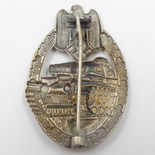 2274 - Third Reich Late War Unmarked Hollow Back Panzer Assault Badge. UK P&P Group 1 (£16+VAT for the firs... 