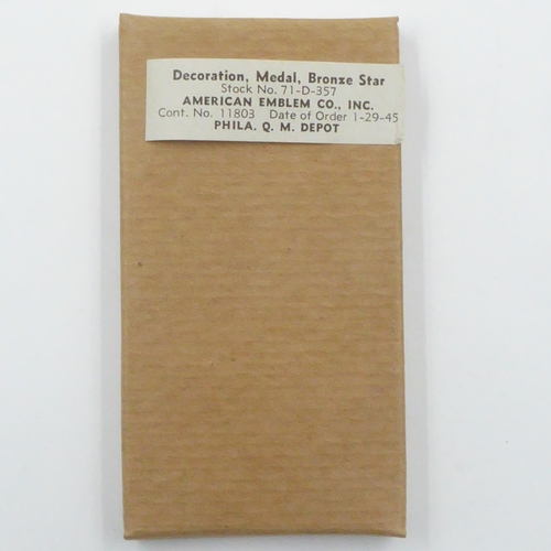 2288 - Unissued 1945 Dated US Bronze Star, unopened in original box.  These were made in anticipation of a ... 