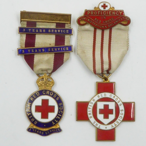 2298 - Two WWII Red Cross medals, one inscribed to T. W. Copson. UK P&P Group 1 (£16+VAT for the first lot ... 