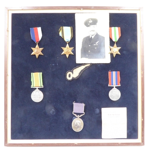 2300 - DFM medal group, comprising Distinguished Flying Medal (name engraved in capital letters), Air Crew ... 