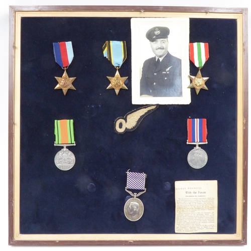 2300 - DFM medal group, comprising Distinguished Flying Medal (name engraved in capital letters), Air Crew ... 