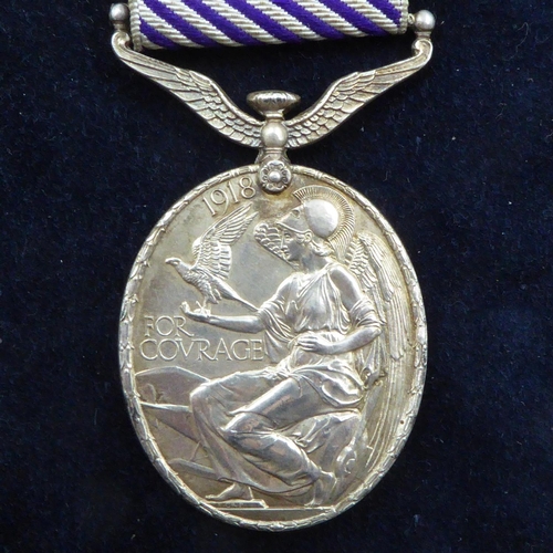 2300 - DFM medal group, comprising Distinguished Flying Medal (name engraved in capital letters), Air Crew ... 