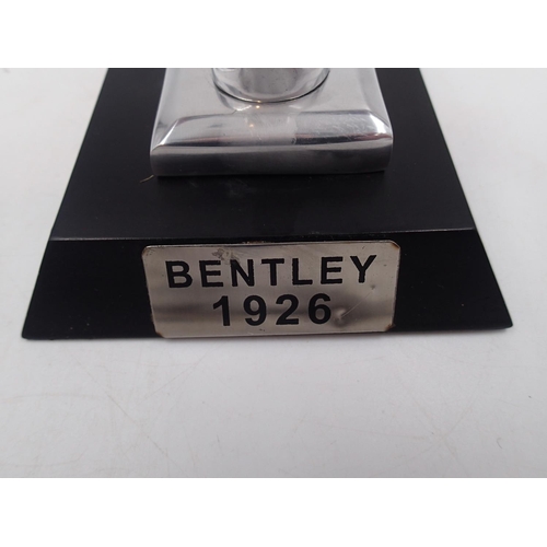 259 - Chrome Bentley B on base. H: 13cm. UK P&P Group 1 (£16+VAT for the first lot and £2+VAT for subseque... 