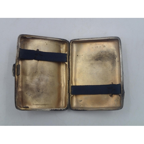 119 - Hallmarked silver cigarette case with chased decoration and gilt interior, 62g. UK P&P Group 1 (£16+... 