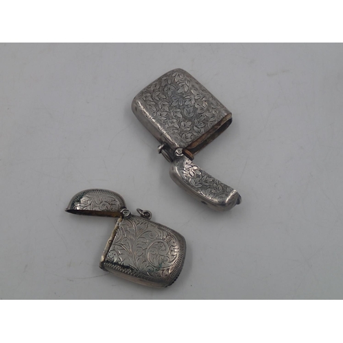 128A - Two hallmarked silver vesta cases with chased decoration,  combined 46g. UK P&P Group 1 (£16+VAT for... 