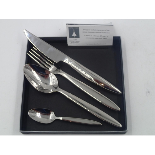 99B - Boxed Carrs stainless steel Concorde cutlery set with CoA, 173g. UK P&P Group 1 (£16+VAT for the fir... 