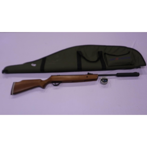 2069 - Edgar Brothers breaker 900T air rifle with silencer attachment, canvas carry bag, tin of pellets and... 