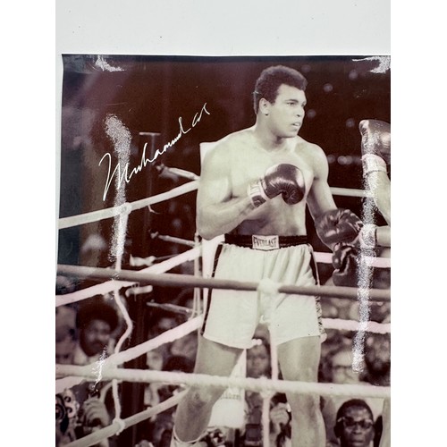 2044A - Signed Mohammed Ali photograph with A1 sporting items CoA. UK P&P Group 1 (£16+VAT for the first lot... 