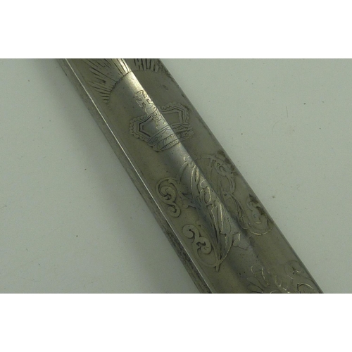 2171A - Scarce Victorian 1827 pattern Rifle Officers sword, the blade etched for the Volunteer Rifles, with ... 