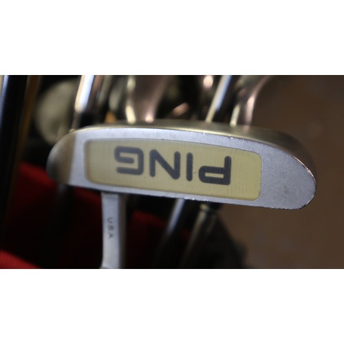 2053 - Taylor Made R5 full golf set to include Ping putter, Taylor Made burner driver with Taylor made stan... 