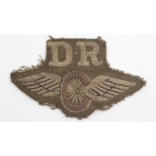 104 - British WWII WTC Dispatch Riders embroidered sleeve badge. UK P&P Group 1 (£16+VAT for the first lot... 