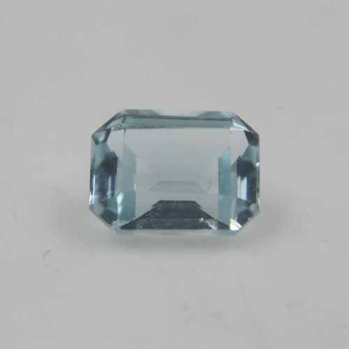 26 - Natural loose aquamarine, emerald cut, 1.3 carats. UK P&P Group 0 (£6+VAT for the first lot and £1+V... 